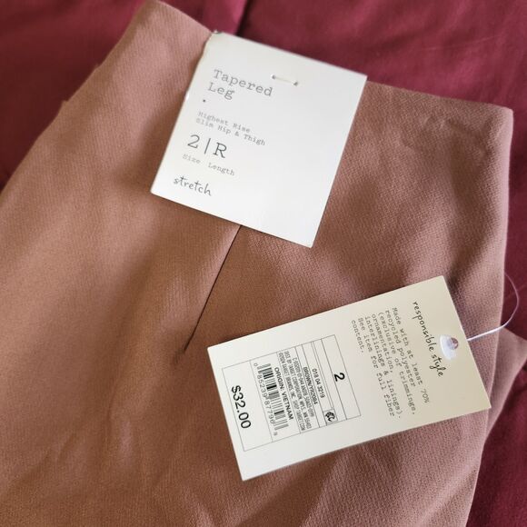 NWT A New Day Target Womens High Rise Tapered Ankle Pants Brown Rust Stretch 2R - Picture 10 of 13